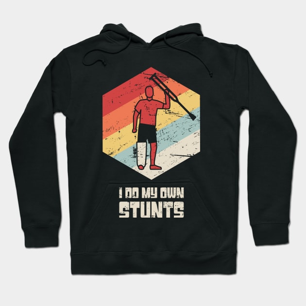 Stunts - Get Well Gift Fractured Broken Knee Cap Hoodie by MeatMan